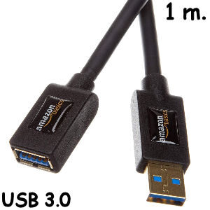 Alargador cable USB 3.0 macho hembra de 1 m.