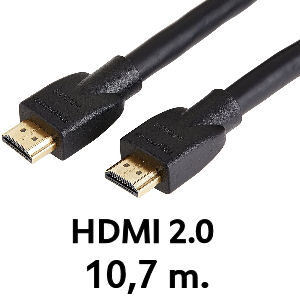 Cable HDMI 2.0 de 10,7 m. con contactos chapados en oro de 24 quilates