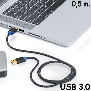 Cable USB 3.0 de 0,5 m. de alta velocidad de datos