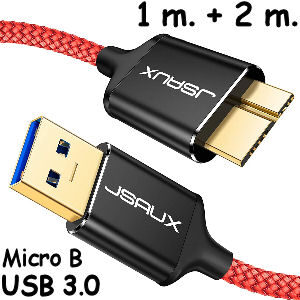 Cable USB 3.0 rojo micro B USB 3.0