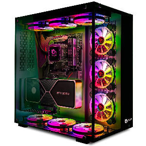 Caja para PC gaming ATX con cristal templado y ventiladores IRIS con luces RGB