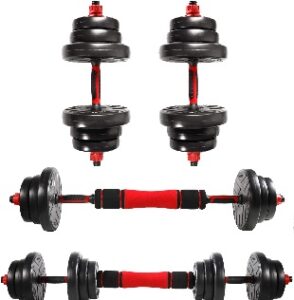 Mancuernas ajustables 20 kg, set de 2 mancuernas mas barra