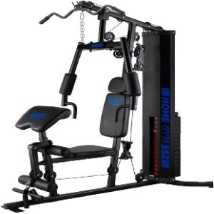 Maquina de gimnasio en casa con 70 kg. de pesas en polea, multiestacion de musculacion