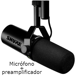 Micrófono Shure SM7B con preamplificador incorporado