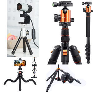 Trípodes para cámaras, webcams, móviles, tablets y go pro de acción